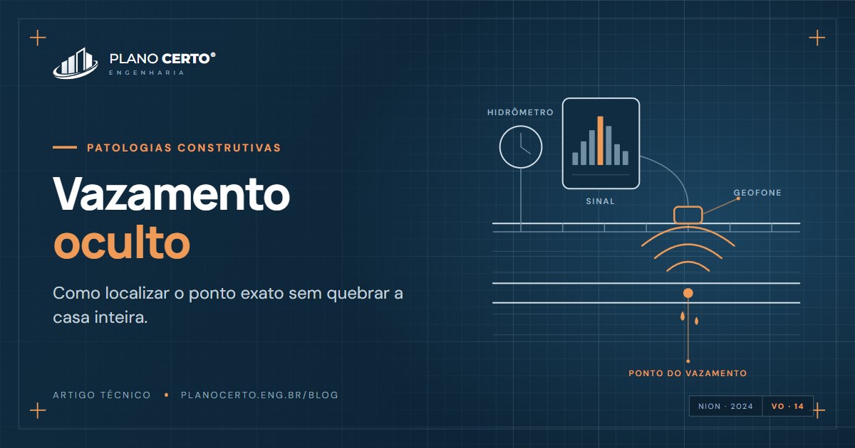 Capa do artigo: Vazamento oculto: como detectar sem quebrar paredes e pisos